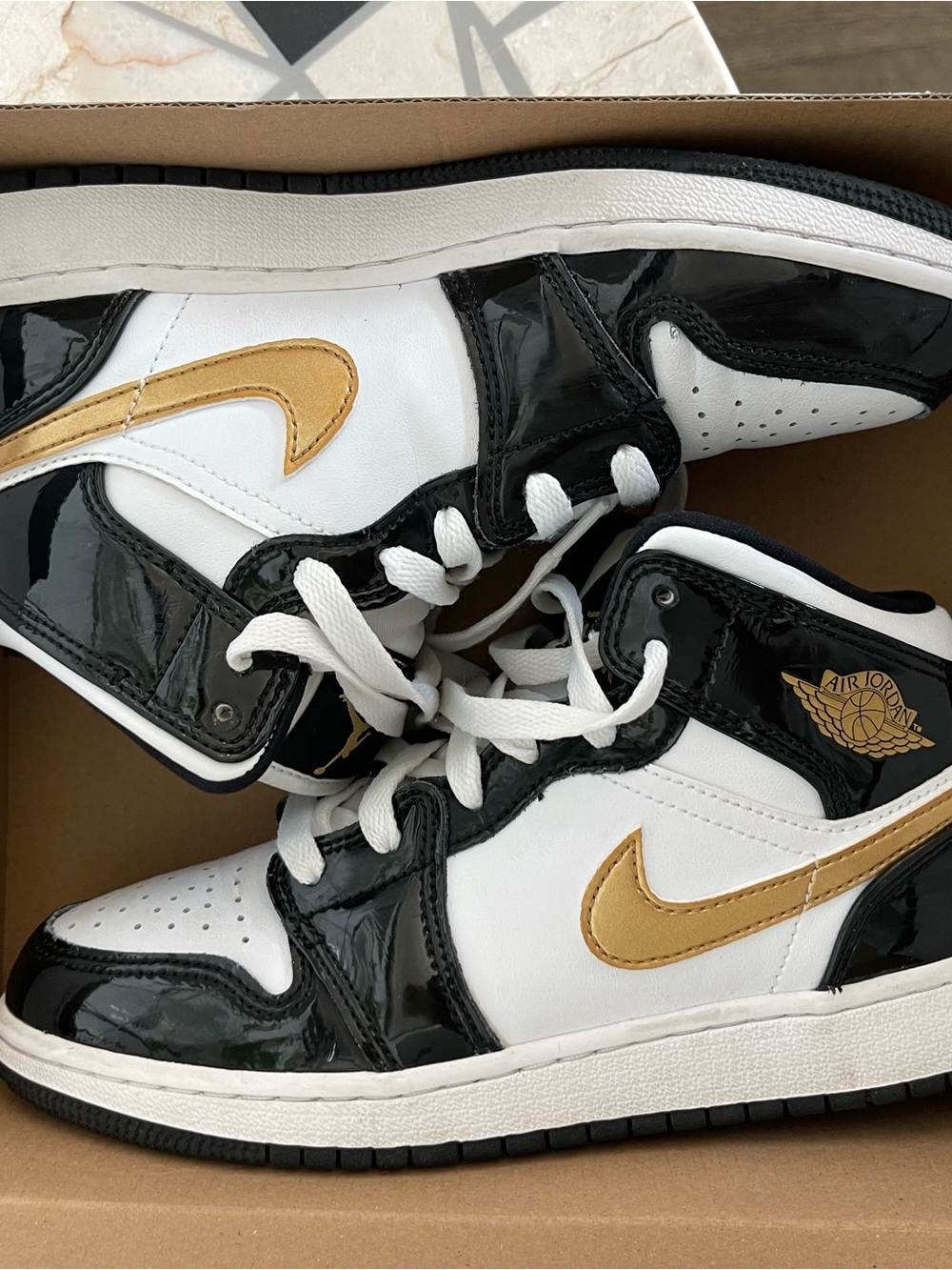 Jordan Kids Black and White High-Top Sneakers - Picture 3 of 8